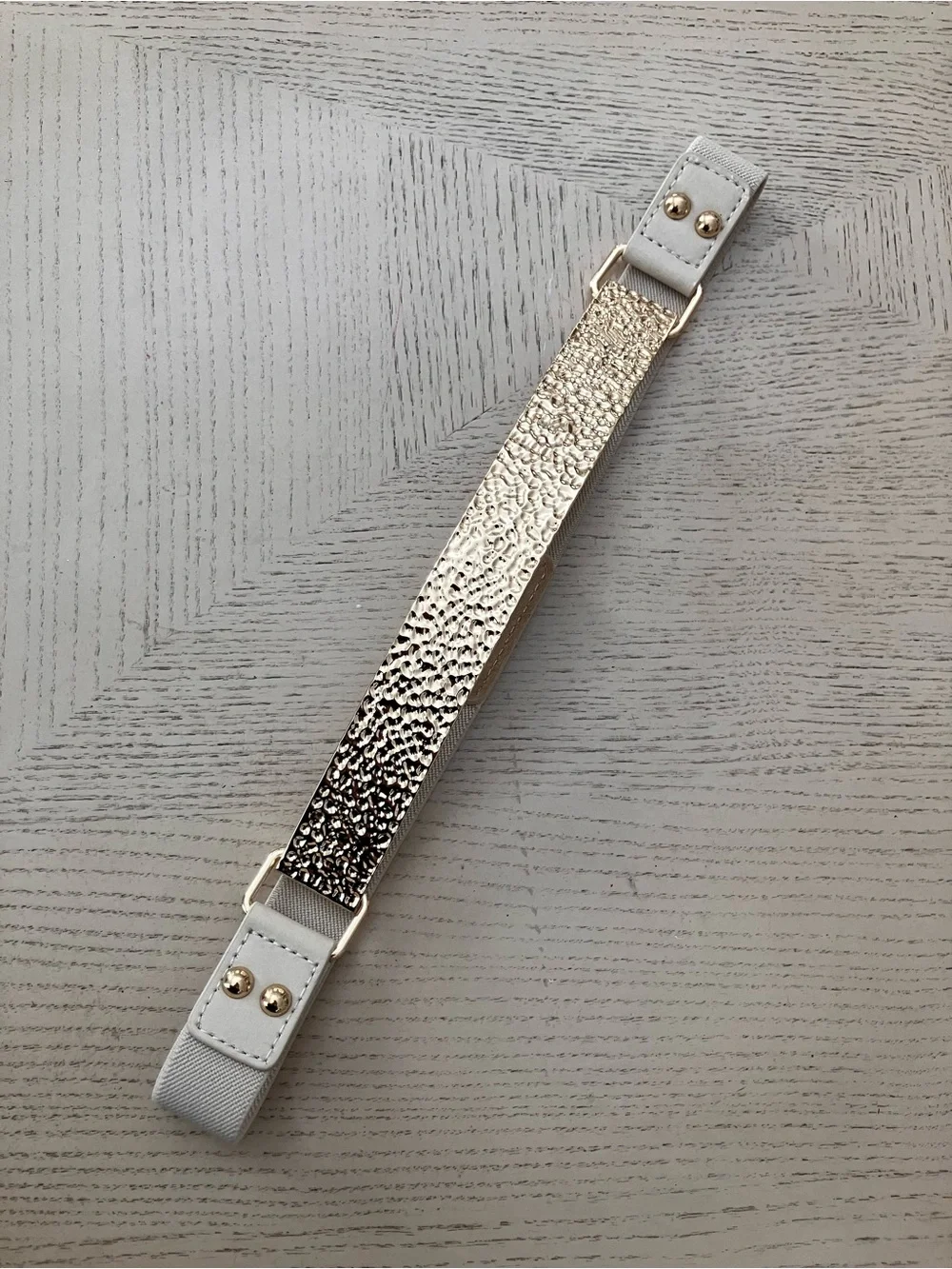 bebe Hammered Gold Metal Waist Belt